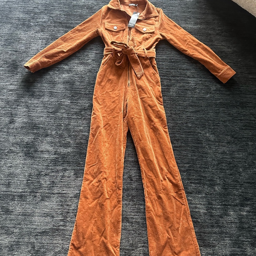 Nasty Gal Rust Jumpsuit with Belt